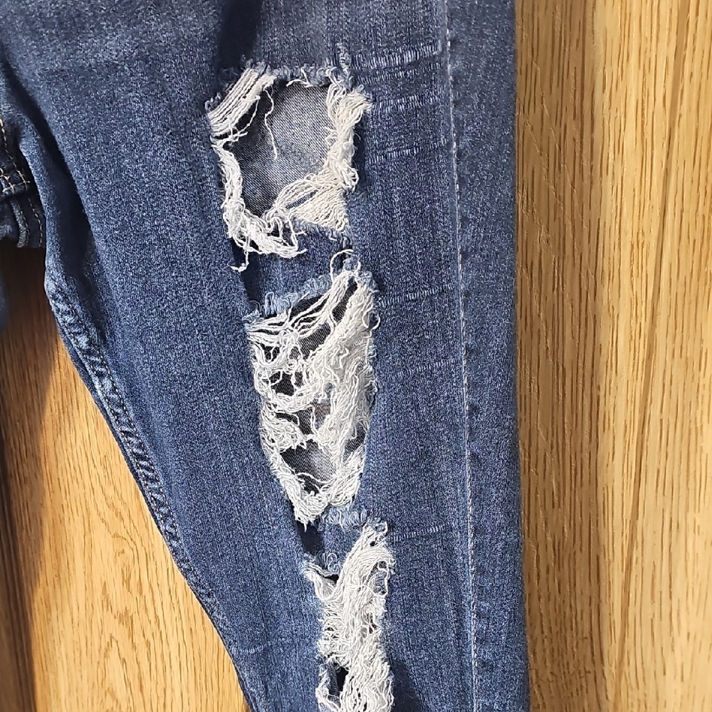 Hollister Dark Blue Distressed Skinny Jeans - Picture 6 of 10